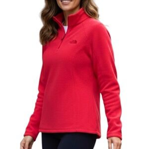 The North Face Hot Pink Fleece 3/4  Zip Pullover Sweatshirt Sz XS